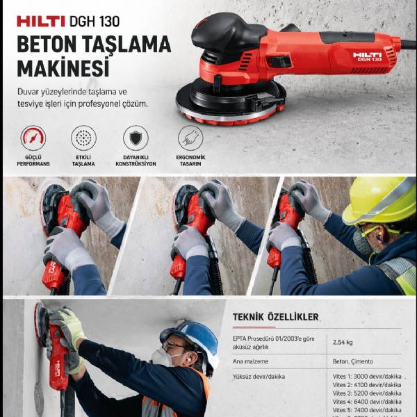 HILTI DGH 130 BETON TAŞLAMA MAKİNESİ