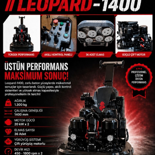Leopard 1400 Uzaktan Kumandalı Tam Oto. Beton Silim Makinesi